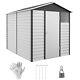 Outsunny 9'x6' Galvanised Metal Garden Shed Tool Storage Shed For Patio Grey