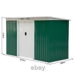 Outsunny 9ft x 4ft Corrugated Garden Metal Storage Shed Tool Box with Foundation