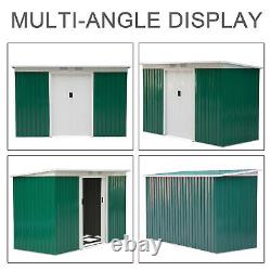 Outsunny 9ft x 4ft Corrugated Garden Metal Storage Shed Tool Box with Foundation