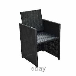 Outsunny 9pc Rattan Dining Set Garden Furniture Wicker Patio Table Chairs Weave