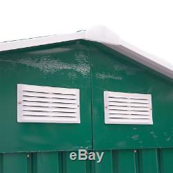 Outsunny 9x6ft Garden Shed Outdoor Foundation Storage Unit Metal Tool Box Green