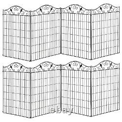 Outsunny Decorative Garden Fence, 8 Panels Metal Border Edging for Landscaping