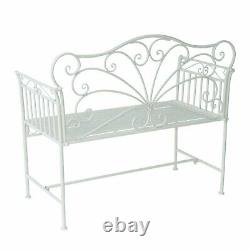 Outsunny Garden 2 Seater Metal Bench Park Chair Outdoor Rustic Vintage Loveseat