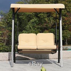 Outsunny Garden 2 Seater Swing Chair Hammock Bench Cushioned Seat Outdoor
