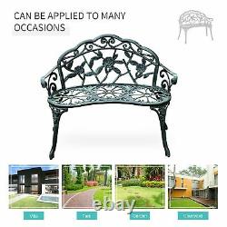 Outsunny Garden Furniture Bench Patio Chair Deck Cast Aluminum Metal Love Seat