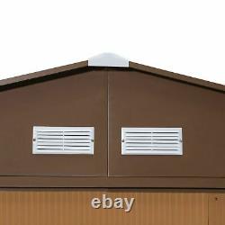 Outsunny Garden Shed Storage Metal Roof Tool Box Container 12.5ft x 11ft Yellow