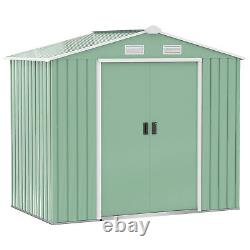 Outsunny Garden Shed Storage Unit with Door Floor Foundation Vent, Light Green