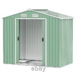 Outsunny Garden Shed Storage Unit with Door Floor Foundation Vent, Light Green