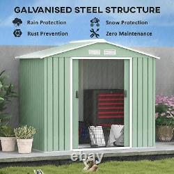 Outsunny Garden Shed Storage Unit with Locking Door Foundation Air Vent Green