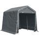 Outsunny Garden Storage Tent Bike Shed With Metal Frame & Zipper Doors, Grey