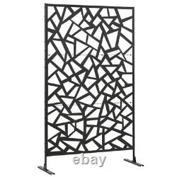 Outsunny Metal Garden Partition Screen Decorative Outdoor Divider with Screws