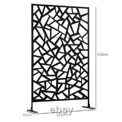 Outsunny Metal Garden Partition Screen Decorative Outdoor Divider with Screws