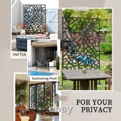 Outsunny Metal Garden Partition Screen Decorative Outdoor Divider with Screws