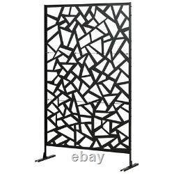 Outsunny Metal Garden Partition Screen Decorative Outdoor Divider with Screws