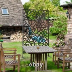 Outsunny Metal Garden Partition Screen Decorative Outdoor Divider with Screws