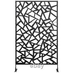 Outsunny Metal Garden Partition Screen Decorative Outdoor Divider with Screws