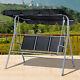 Outsunny Metal Swing Chair Garden Hammock 3 Seater Patio Bench Canopy Lounger