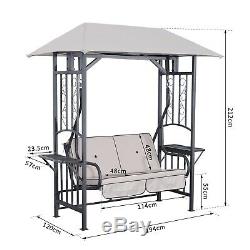 Outsunny Outdoor Garden 2 Seater Canopy Swing Seat Porch Loveseat Hammock Chair