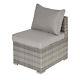 Outsunny Outdoor Garden Furniture Rattan Single Middle Sofa With Cushions Grey