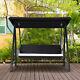 Outsunny Outdoor Garden Rattan Swing Chair Swinging Hammock 3 Seater Bench