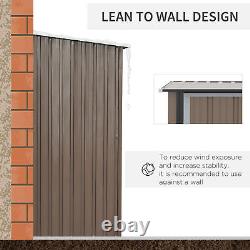 Outsunny Outdoor Storage Shed Steel Garden Shed with Lockable Door Brown
