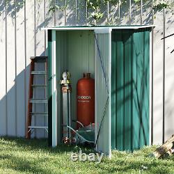 Outsunny Outdoor Storage Shed Steel Garden Shed with Lockable Door Green