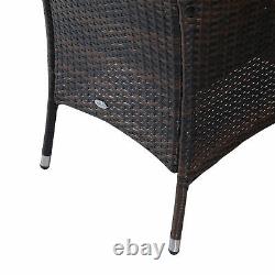 Outsunny Rattan Dining Set Garden Patio Furniture 6 Chairs Table Wicker Brown