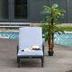 Outsunny Rattan Wicker Chaise Sun Lounger Garden With Adjustable Backrest & Wheels