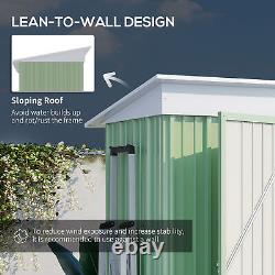 Outsunny Steel Garden Shed, Small Lean-to Shed for Bike Tool, 5x3 ft, Green