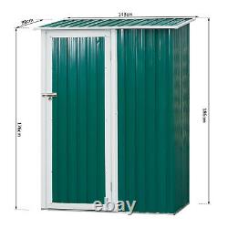 Outsunny Steel Garden Storage Shed Garden Stool Storage Sloped Roof Green