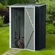 Outsunny Steel Garden Storage Shed Garden Stool Storage Sloped Roof Grey
