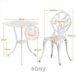 Patio Bistro Set 3 Piece Outdoor Dining Table and Chairs Garden Furniture Set