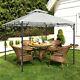 Patio Garden Metal Gazebo 3 X 3m Marquee Tent Canopy Sun Shelter Pavilion Ivory