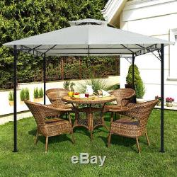 Patio Garden Metal Gazebo 3 x 3m Marquee Tent Canopy Sun Shelter Pavilion Ivory