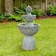 Peaktop Water Fountain Indoor Conservatory Garden Grey Tier Ornament Fi0030aa-uk