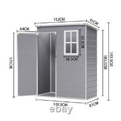 Plastic Garden Storage Shed Outdoor Storage House Tool Sheds 6x4.5 5x4 5x3FT