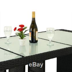 Poly Rattan Bar Set Garden Furniture Table Stools Patio Outdoor Conservatory BBQ