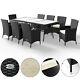 Poly Rattan Garden Dining Glass Table And 8 Chairs Furniture Set Outdoor Patio