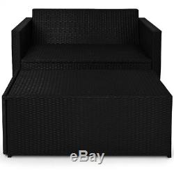 Poly Rattan Sofa Garden Conservatory Lounger Outdoor Patio Bench Day Bed Wicker