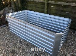 Raised garden bed steel large rectangle 180cm x 90cm x 60cm cream, grey or galv