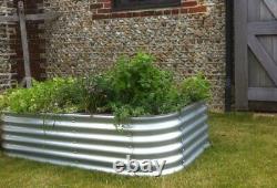 Raised metal garden bed (not wood) 4 in 1 modular cream, gal, green, grey, brown