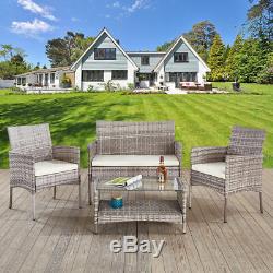 Rattan 3 Chairs and Table Garden Furniture Set Patio Conservatory Outdoor