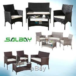 Rattan 3 Chairs and Table Garden Furniture Set Patio Conservatory Outdoor