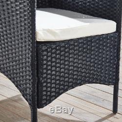 Rattan Chairs Garden Furniture Dining Chair 4 SET Outdoor Garden Chairs Black