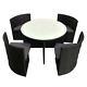 Rattan Dining Set Garden Patio Furniture 4 Seater Chairs & Round Table 5 Piece