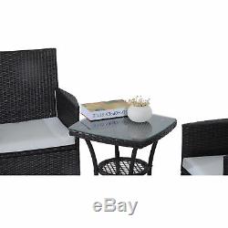 Rattan Furniture Bistro Set Garden Table Chair Patio Outdoor Conservatory Brown
