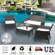 Rattan Garden 4pc Furniture Set Conservatory Patio Outdoor Table Chairs Black Uk
