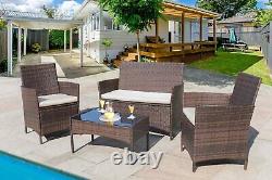 Rattan Garden Furniture 4 Piece Outdoor Patio Sofa Set Wicker Conservatory Set