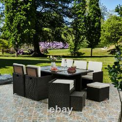 Rattan Garden Furniture Cube Set Chairs Table Outdoor Patio