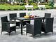 Rattan Garden Furniture Dining Table And 6 Chairs Dining Set Outdoor Patio
